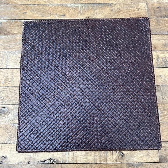 Vintage Handwoven Square Rattan Placemats - Set of 4 For Sale In New York - Image 6 of 10