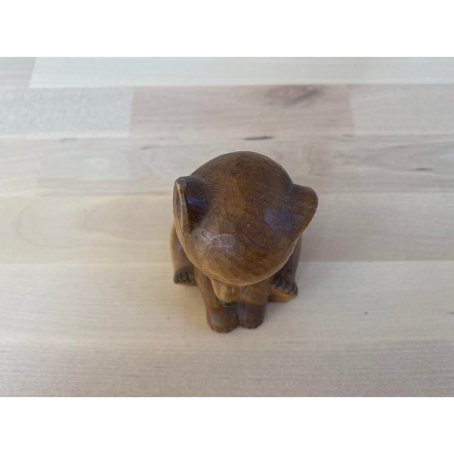 Hand Carved Swiss Baby Bear Figure by Schweizer Heimatwerk For Sale - Image 9 of 13
