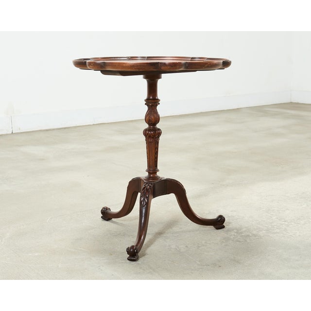 Georgian Style Carved Mahogany Pie Crust Tripod Drinks Table For Sale - Image 11 of 18