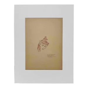 Early 1940s Fashion Drawing of a Hat by Lilly Dache