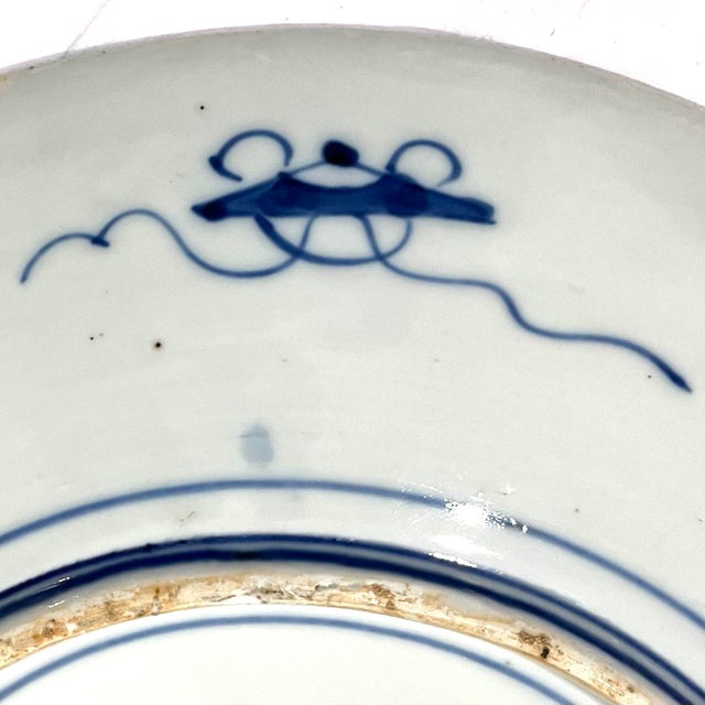 Antique Japanese Imari Style Charger Plate - Hand-Painted Wisteria and Iris Pattern For Sale - Image 9 of 9