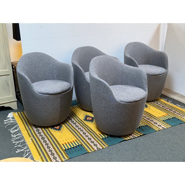 Gray Hlynur Atlason for Design Within Reach Lína Swivel Dining Chairs, Pair For Sale - Image 8 of 14
