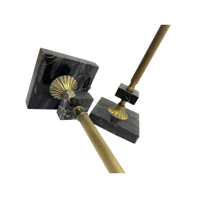 Table Lamps in Brass and Marble, 1950s, Set of 2 For Sale - Image 10 of 11