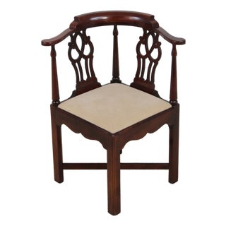 Hickory Chair Mahogany Chippendale Style Corner Chair For Sale