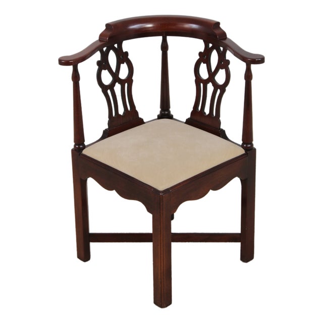 Hickory Chair Mahogany Chippendale Style Corner Chair For Sale