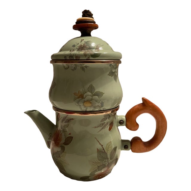 Mid 20th Century Mackenzie-Childs High Tea Vintage Stackable Creme & Sugar Set For Sale