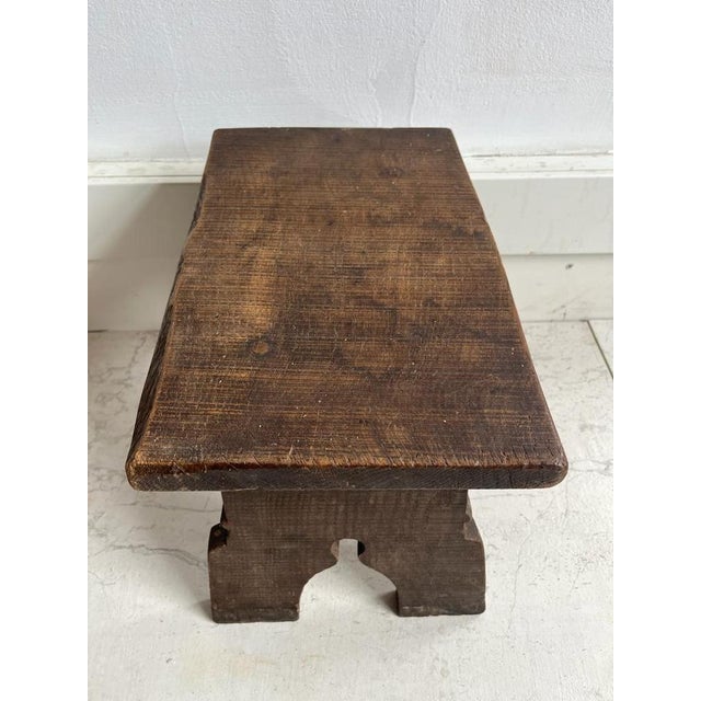 Rustic Oak Stool, 1920s For Sale - Image 11 of 17