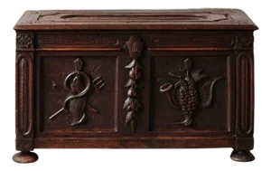 19th Century French Carved Oak Hunt Chest