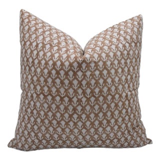 Fabdivine Artistic Cushion Cover 20x20 Inch Floral Prints on Pure Linen-Trishul For Sale