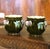 Celadon Late 19th Century French Barbotine Garniture by De Bruyn, Set of 3 For Sale - Image 8 of 12