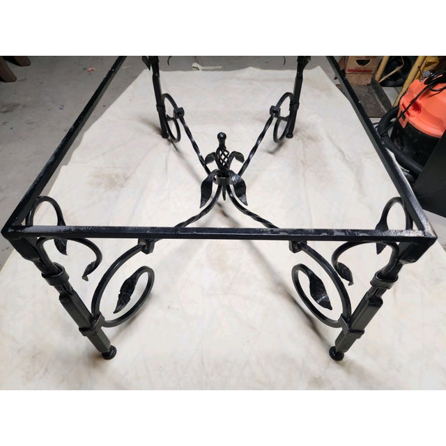 Vintage Hand Made Wrought Iron and Marble Coffee Table, Beautiful Colors and Patterns For Sale - Image 14 of 17