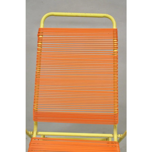 Mid-Century Modern Vintage Mid Century Modern Orange Vinyl Spaghetti Strap Glider Lounge Chair For Sale - Image 3 of 18