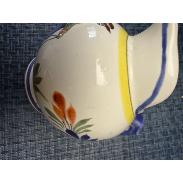 French Country 1980s Quimper Faience Small Creamer For Sale - Image 3 of 11
