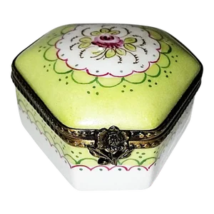 1950s Limoges Porcelain Trinket Egg Box