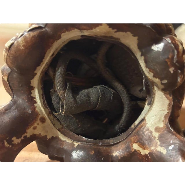 Antique Painted Cast Iron Table Lamps by Roberts Set of 2 For Sale - Image 13 of 13