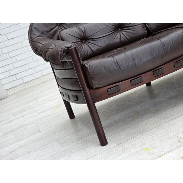 Mid-Century Modern Scandinavian 3-Seater Sofa in Leather by Arne Norell, 1970s For Sale - Image 3 of 18