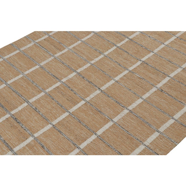 Rug & Kilim Rug & Kilim’s Scandinavian Outdoor Rug in Brown, White & Black Pattern - 6'x9' For Sale - Image 4 of 7
