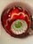 Gorgeous large vintage blown glass Handpainted with gold , great coloured indentations pair of Christmas ornaments balls...