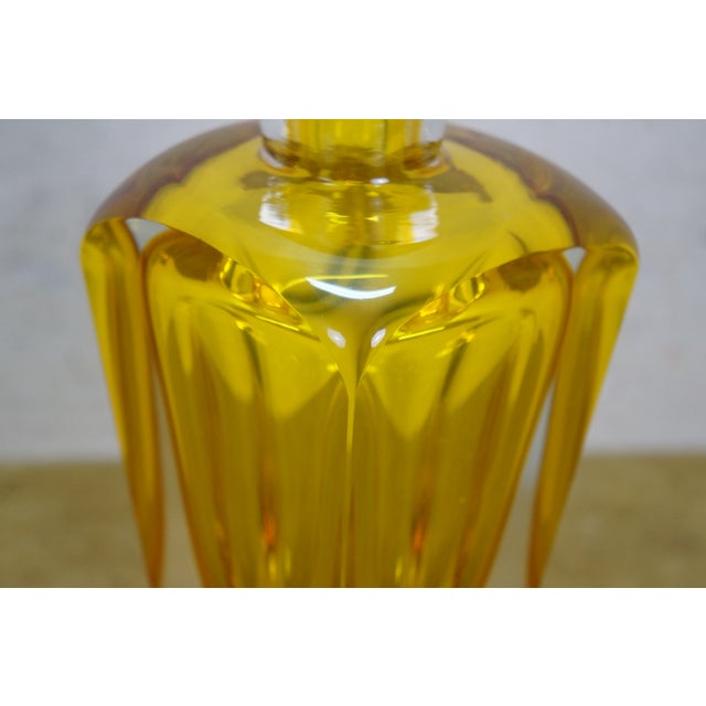 Mid 20th Century Mid Century Modern Italian Murano Yellow Sommerso Glass Decanter Bottle Stopper For Sale - Image 11 of 18