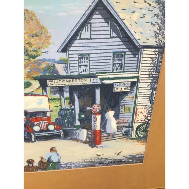 Realism 1940s Vintage Harry Shokler Pinkerton’s Corner Original Serigraph Painting For Sale - Image 3 of 8