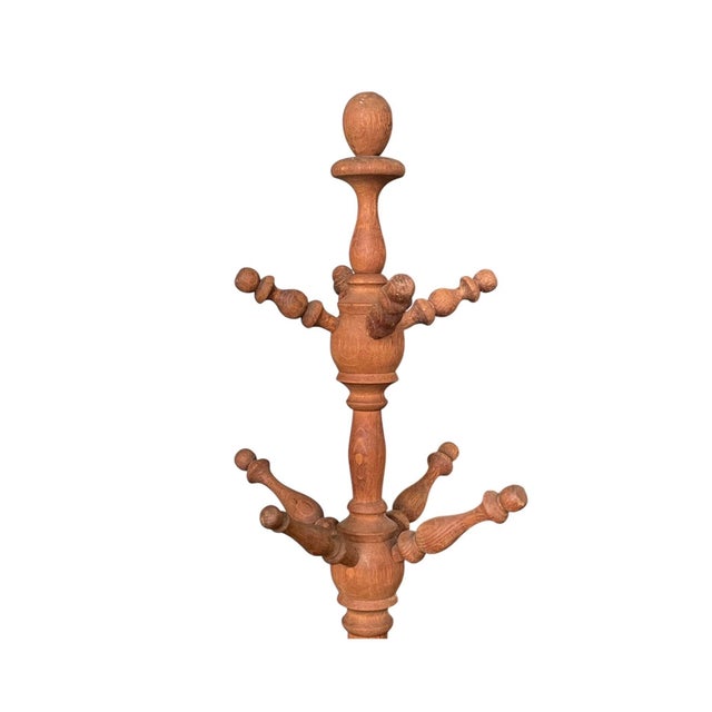 Early 20th Century Turned Wood Coat Rack For Sale - Image 4 of 5