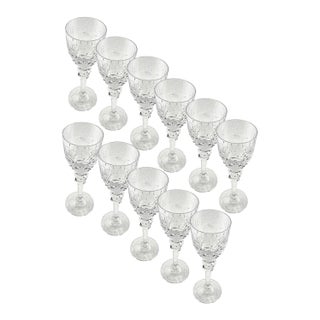 Rogaska Hand Blown Crystal Gallia Wine Glasses Yugoslavia - Set of 12 For Sale