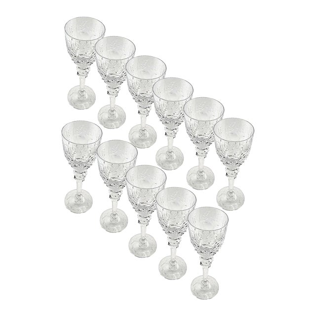 Rogaska Hand Blown Crystal Gallia Wine Glasses Yugoslavia - Set of 12 For Sale