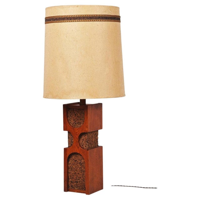 Art Deco Floor Lamp in Oak and Cork, Czech, 1920s For Sale - Image 11 of 11