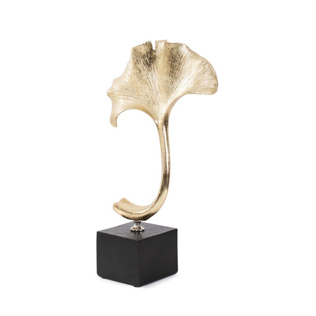 Kenneth Ludwig Chicago Gifu Golden Ginkgo Leaf Sculpture- Short For Sale - Image 4 of 11
