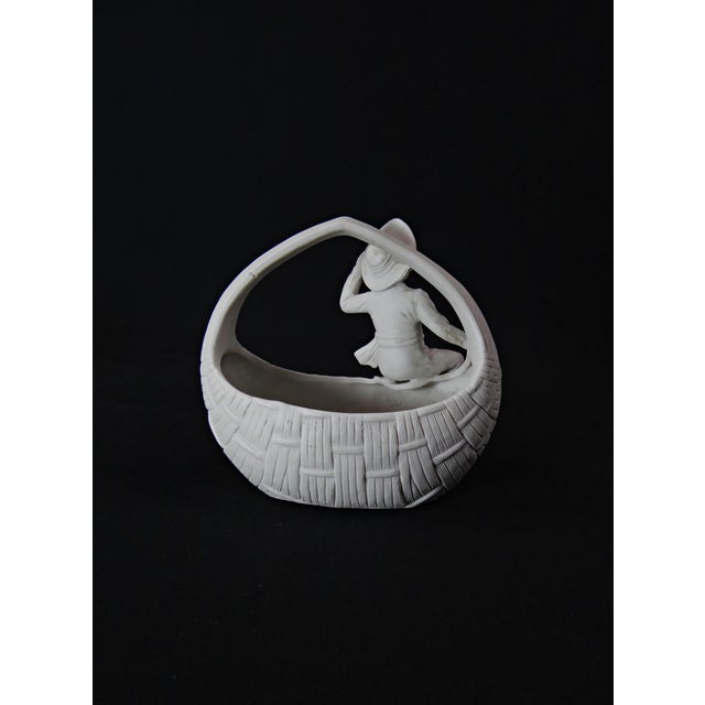19th Century White Biscuit Porcelain Basket with a Seated Child Decoration For Sale - Image 13 of 16