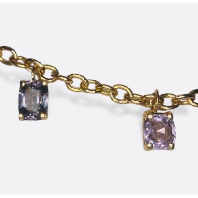 Spinel Necklace With 14k Gold Oval Link Chain For Sale In New York - Image 6 of 11
