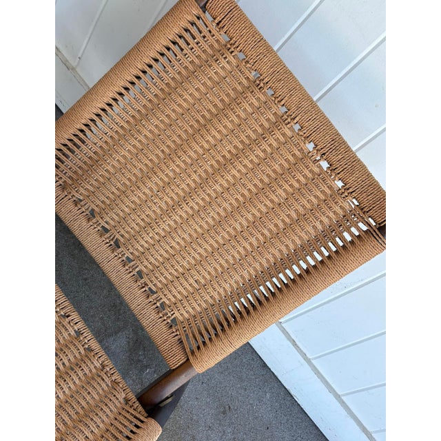 1950s Hans Wegner Folding Woven Rope Chair For Sale - Image 5 of 7