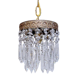 1950s Italian Brass Upside Down Layered Cake Chandelier
