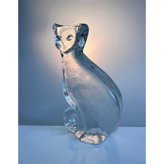 Large Glass Cat Figurines by Bertil Vallien for Kosta Boda, Sweden, 1970s, Set of 2 For Sale - Image 11 of 18