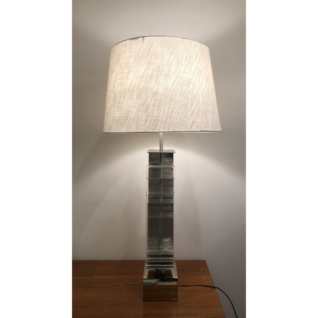 Laurel Lamp Company Chrome and Lucite Spiral Lamp by Laurel For Sale - Image 4 of 7