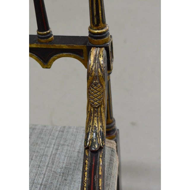 Small Napoleon III Blackened Wood Armchair, Mid-19th Century For Sale - Image 12 of 15