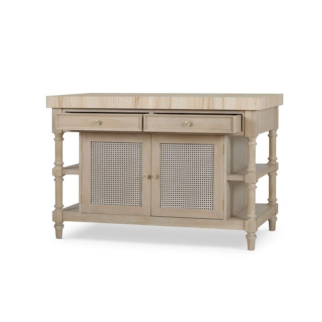 Farmhouse Kitchen Island With Butcher Block Top For Sale - Image 4 of 13