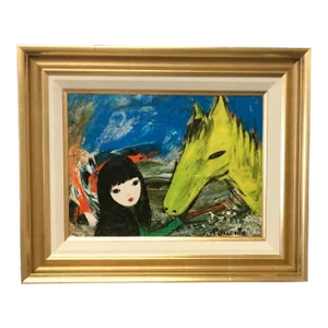 1960s French Painting Nicola Ortis Poucette