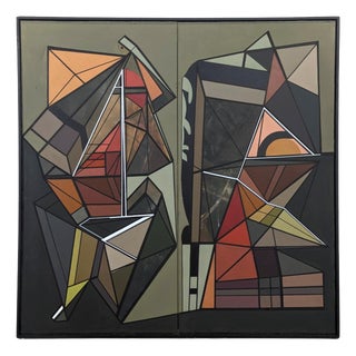 Unknwon, Cubist Abstract Painting, Acrylic For Sale