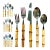 1990s Bamboo and Polished Stainless Steel Flatware - 20 Piece Set - Four 5 Place Settings For Sale