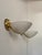 Metal Vintage Brass and Frosted Glass Wall Lights, Italy, 1970s, Set of 2 For Sale - Image 7 of 7