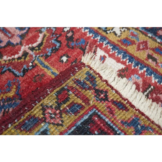 Ecru Vintage Heriz Rug 7' x 8'10'' For Sale - Image 8 of 10