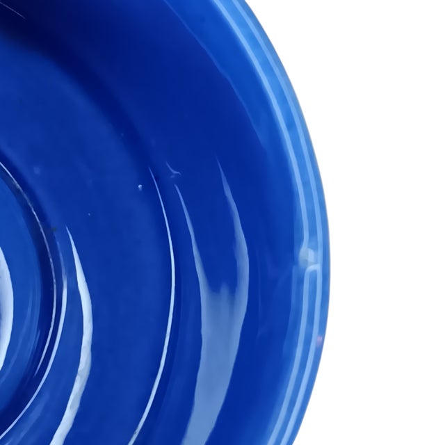 Vintage Retro Personal Ashtray Ceramic Blue by Fitz and Floyd Deep Bowl - MCM For Sale - Image 10 of 10