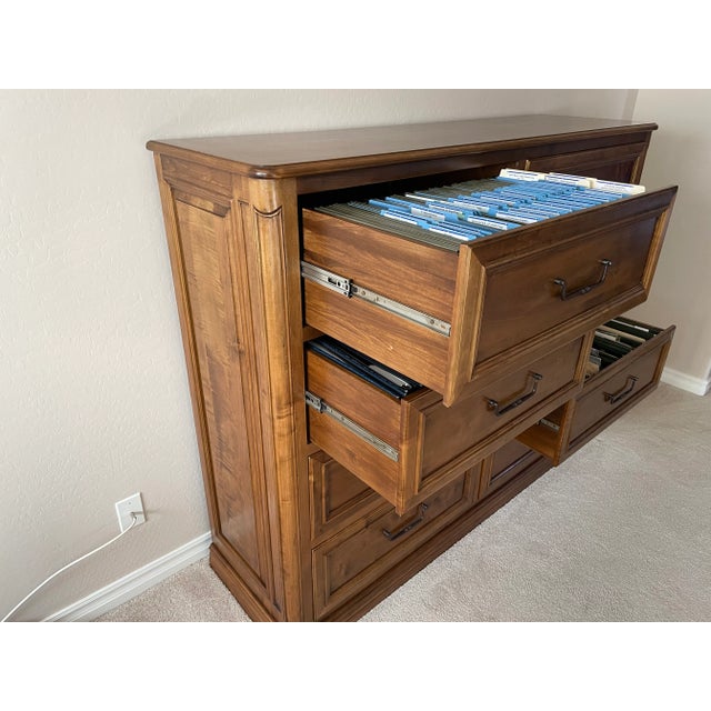 French Office Filing Cabinet Custom Made Maple For Sale - Image 3 of 13