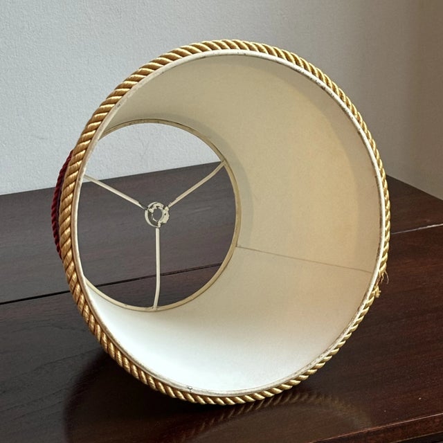 1950's Empire Style Lamp Shade W/ Red, Blue & Gold Trim For Sale In Baltimore - Image 6 of 12