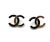 Contemporary Chanel Gold Gunmetal CC Half Half Large Piercing Earrings - 2 Pieces For Sale - Image 3 of 4