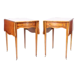 Pair of English George III Style Drop Leaf Tables