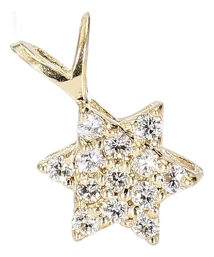 14k Yellow Gold & Diamond Star of David Pendant