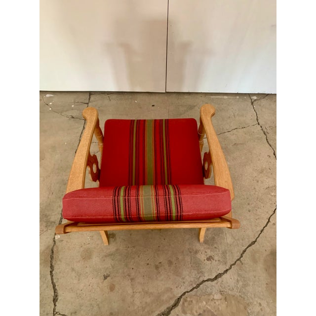 Wood Danish Mid-Century Carved Oak Easy Chair in Oak 1960's For Sale - Image 7 of 12