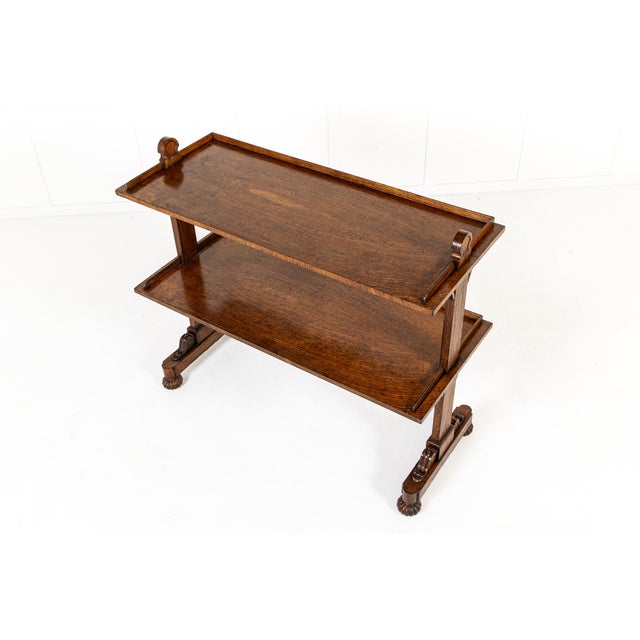 19th Century English Regency Oak Dumb Waiter For Sale - Image 10 of 11